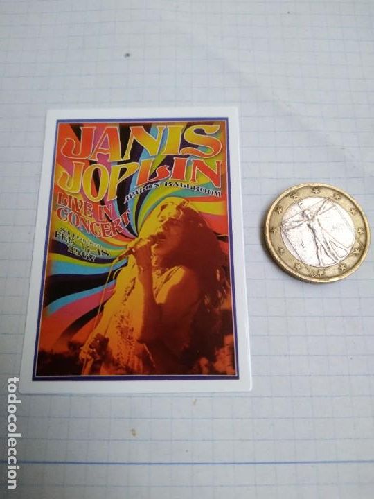Pegatinas de colecci&oacute;n: PEGATINA STICKER 6X8CM-JANIS JOPLIN-LIVE IN CONERT 1977-ROCK-MUSICA-