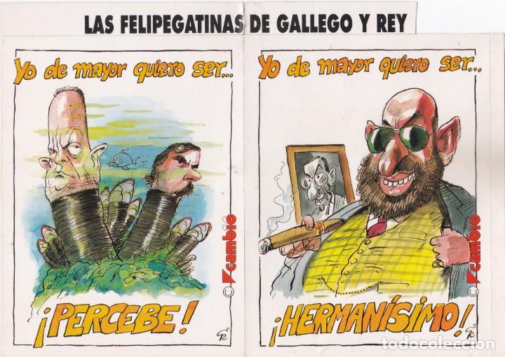 Pegatinas de colecci&oacute;n: PEGATINA CAMBIO 16. LAS FELIPEGATINAS DE GALLEGO Y REY. 2 UNIDADES &iexcl;PERCEBE! Y &iexcl;HERMANISIMO!