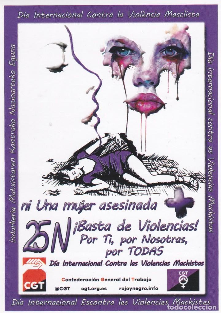 Autocollants de collection: PEGATINA CGT. 25 N DIA INTERNACIONAL CONTRA LAS VIOLENCIAS MACHISTAS - EN LOS 4 IDIOMAS OFICIALES