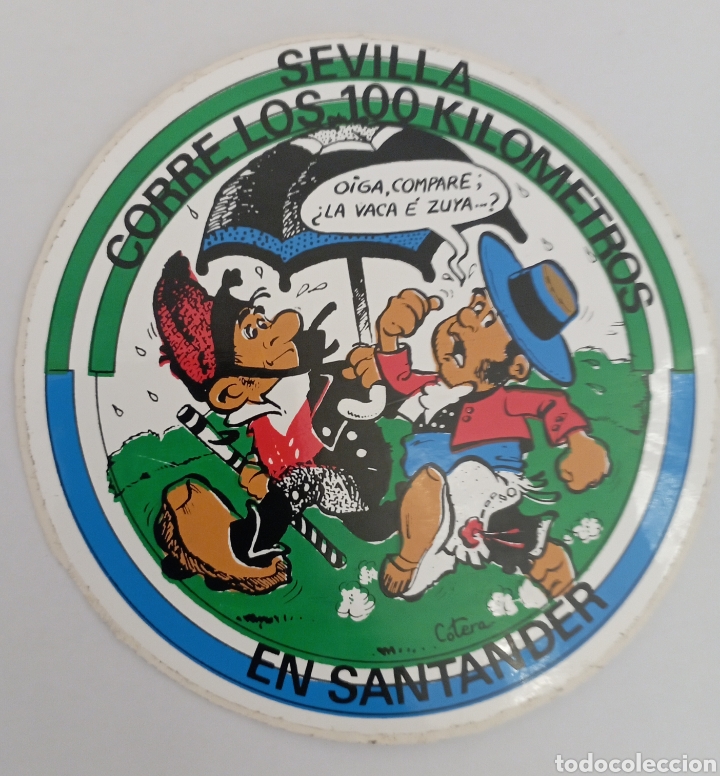 Sammlung von Aufklebern: PEGATINA PROMOCIONAL SEVILLA CORRE LOS 100 KILOMETROS EN SANTANDER