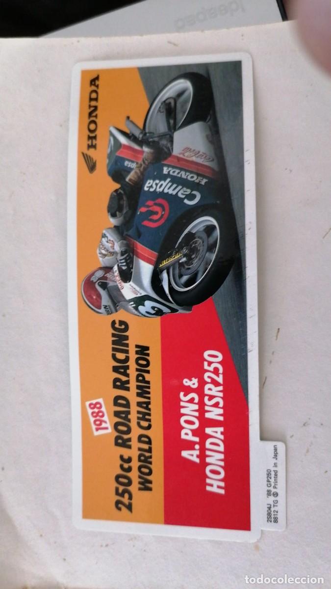 Pegatinas de colecci&oacute;n: Pegatina HONDA 250 CC. ROAD RACING. 1988 A. PONS