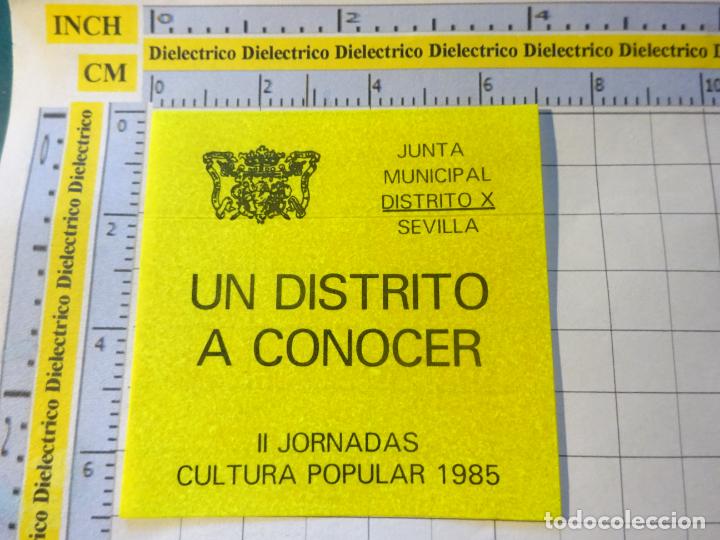 Pegatinas de colecci&oacute;n: PEGATINA DE II JORNADAS DE CULTURA POPULAR 1985 SEVILLA DISTRITO X. 98