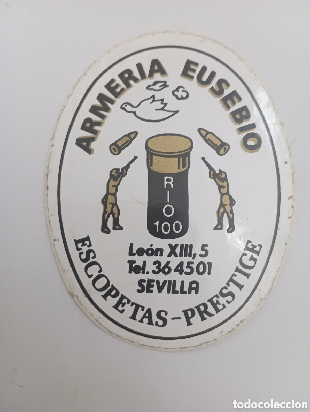 Adesivi di collezione: PEGATINA PROMOCIONAL PROPAGANDA ARMERIA EUSEBIO SEVILLA A&Ntilde;OS 80 ARMAS DE CAZA PRESTIGE