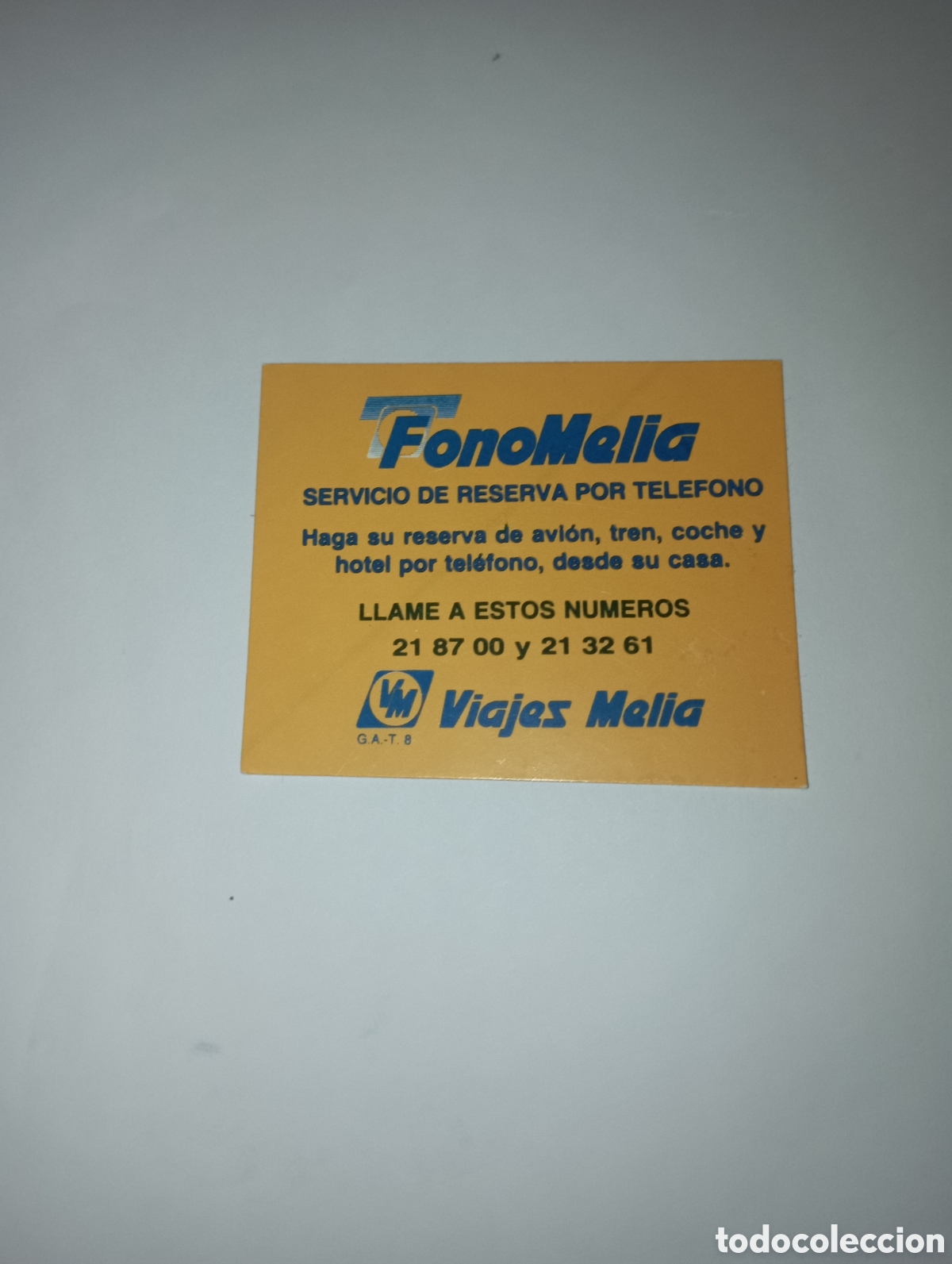 Pegatinas de colecci&oacute;n: PEGATINA PROMOCIONAL PROPAGANDA VIAJES MELIA FONOMELIA