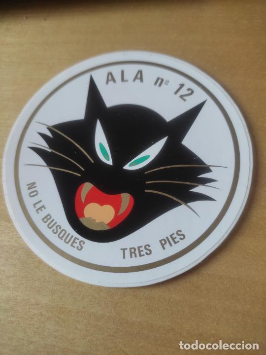 Pegatinas de colecci&oacute;n: ESCUADRON AEREO ALA 12 --- ADHESIVO PEGATINA 8,7 CM ALTO MILITAR AVIACION NO BUSQUES TRES PIES GATO