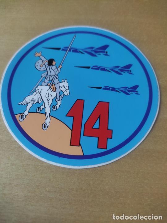 Pegatinas de colecci&oacute;n: ESCUADRON ALA 14 ADHESIVO PEGATINA 9 CM ALTO MILITAR AVIACION EJERCITO AIRE QUIJOTE ALBACETE
