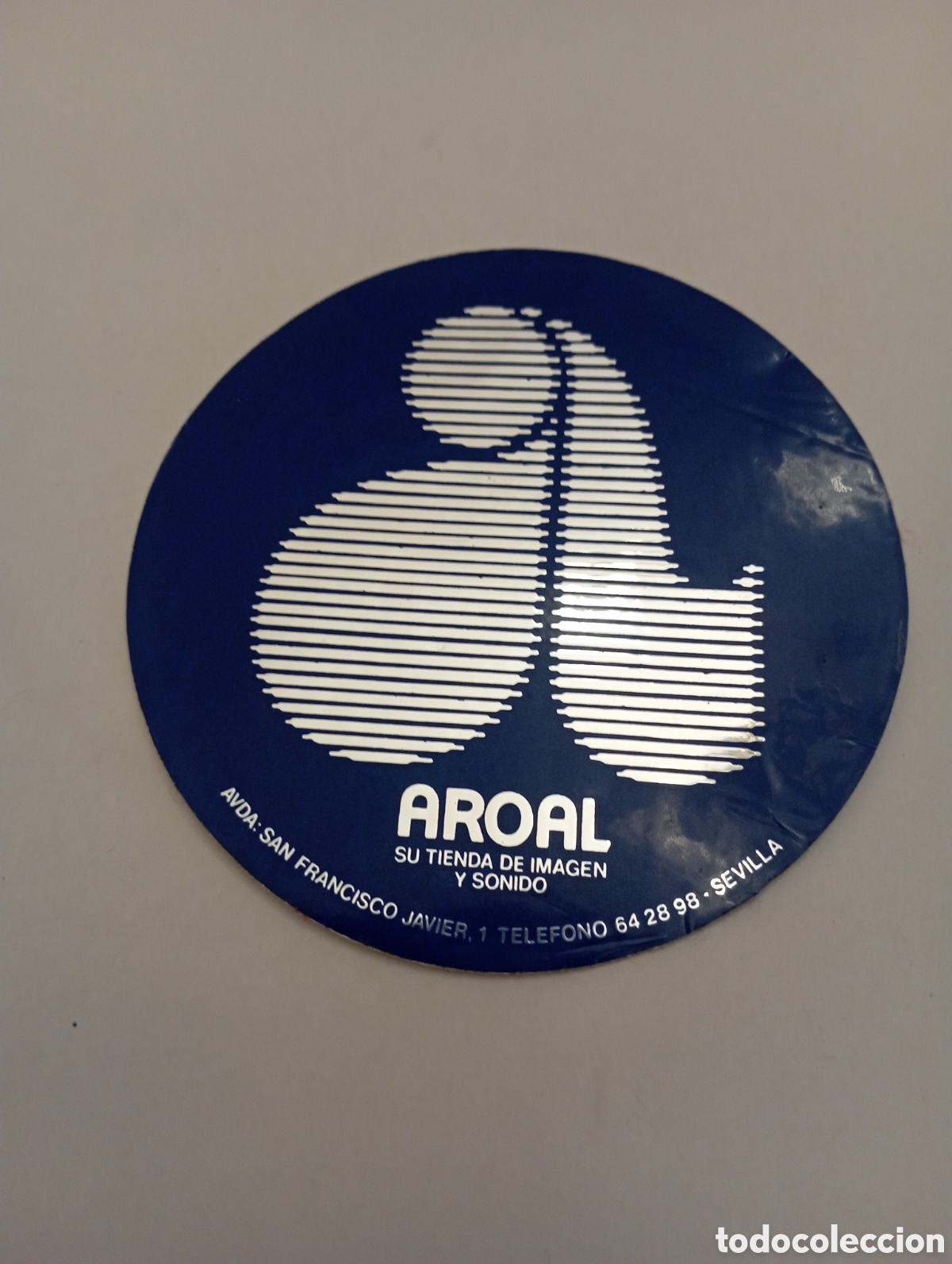 Pegatinas de colecci&oacute;n: PEGATINA PROMOCIONAL PROPAGANDA TIENDA DE IMAGEN Y SONIDO AROAL SEVILLA A&Ntilde;OS 80