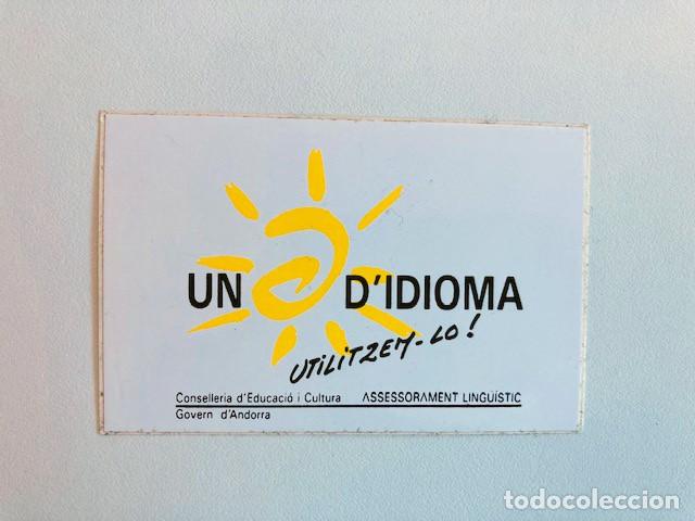 Adesivi di collezione: PEGATINA UN SOL D'IDIOMA UTILITZEM-LO! GOVERN D'ANDORRA
