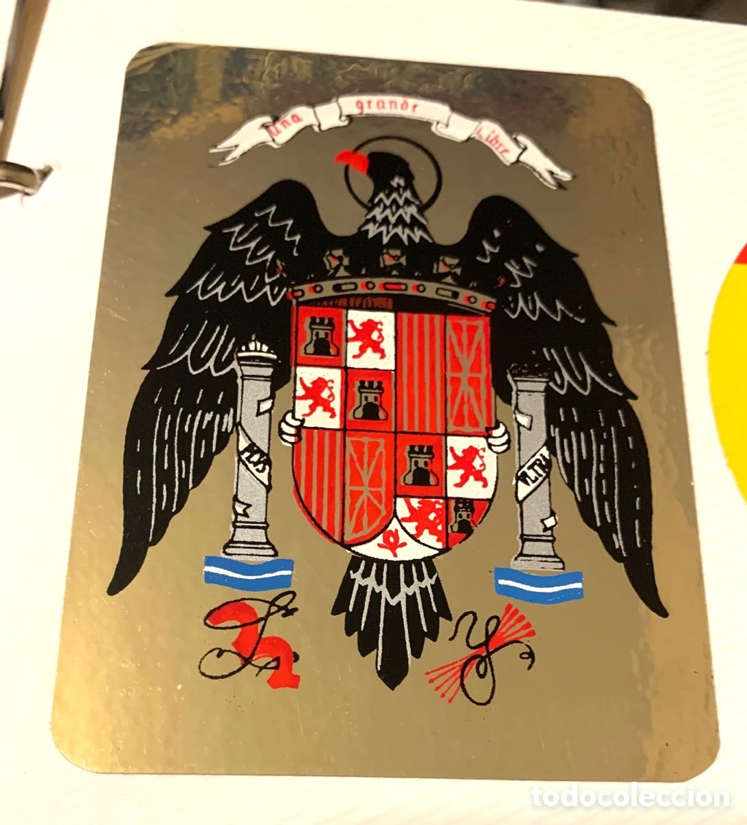 antigua pegatina,bandera y escudo de españa fra - Buy Antique and  collectible stickers on todocoleccion