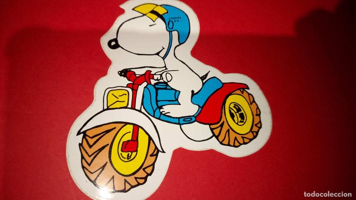 Pegatinas de colecci&oacute;n: SNOOPY EN MOTO PEGATINA ORIGINAL DE EPOCA