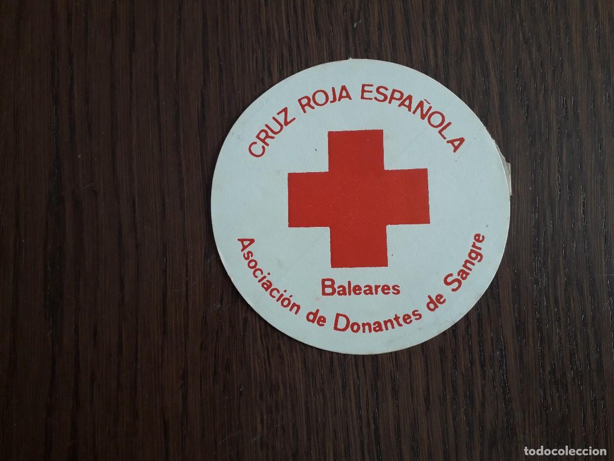 Pegatinas de colecci&oacute;n: pegatina de cruz roja espa&ntilde;ola, asociaci&oacute;n de donantes de sangre de Baleares.