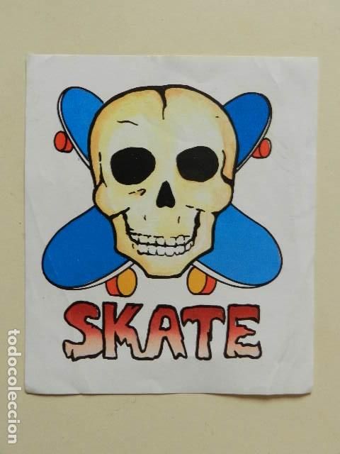 Pegatinas de colecci&oacute;n: Pegatina SKATE Calavera con monopatines