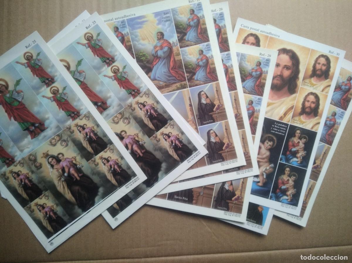 Collection stickers: Lote de 13 hojas pegatinas religiosas, algunas repetidas