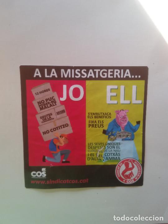 Adesivi di collezione: ADHESIVO PEGATINA POL&Iacute;TICA SINDICATO COS COORDINADORA OBRERA SINDICAL MISSATGERIA MIDE 14,5 CM LADO