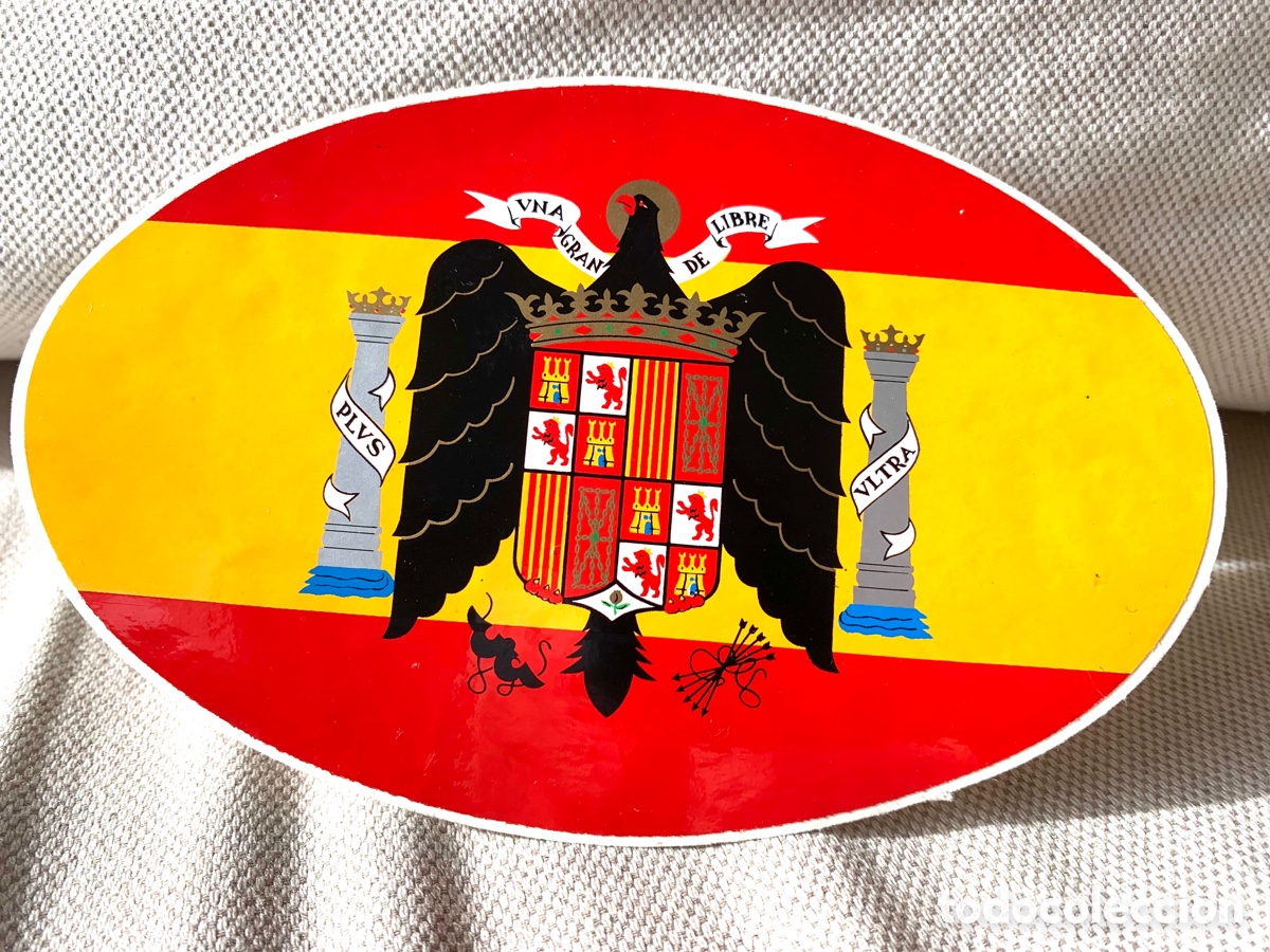 antigua pegatina,bandera y escudo de españa fra - Buy Antique and  collectible stickers on todocoleccion