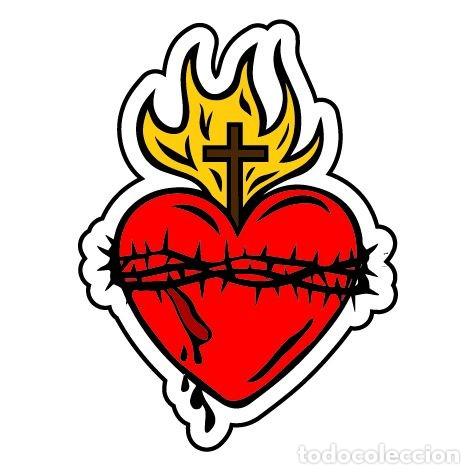 Pegatinas de colecci&oacute;n: Pack de 5 pegatinas Coraz&oacute;n de Jes&uacute;s - Foto 1
