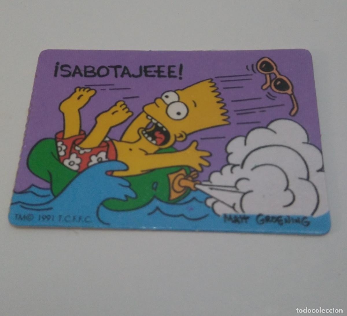 Pegatinas de colecci&oacute;n: bart playa SIMPSON PEGATINA CROMO STICKER BOLLYCAO CROMITO SIMPSONS ADHESIVO STICKER BOLLICAO