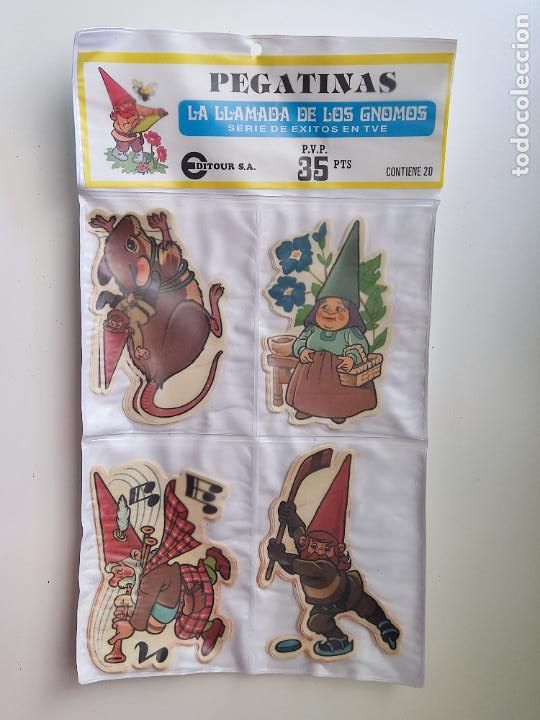 Autocollants de collection: PEGATINAS LA LLAMADA DE LOS GNOMOS SERIE TV EXPOSITOR KIOSKO MARCA EDITOUR NUEVO
