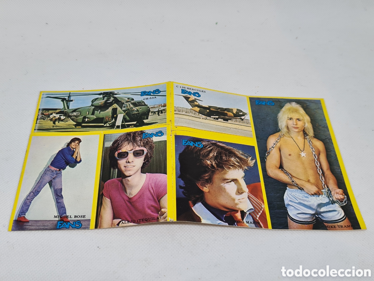Pegatinas de colecci&oacute;n: PLIEGO CROMOS PEGATINAS BOMBA SUPER POP FANS A&Ntilde;OS 70 / 80 MIKE TRAMP BOSE IVAN TEQUILA