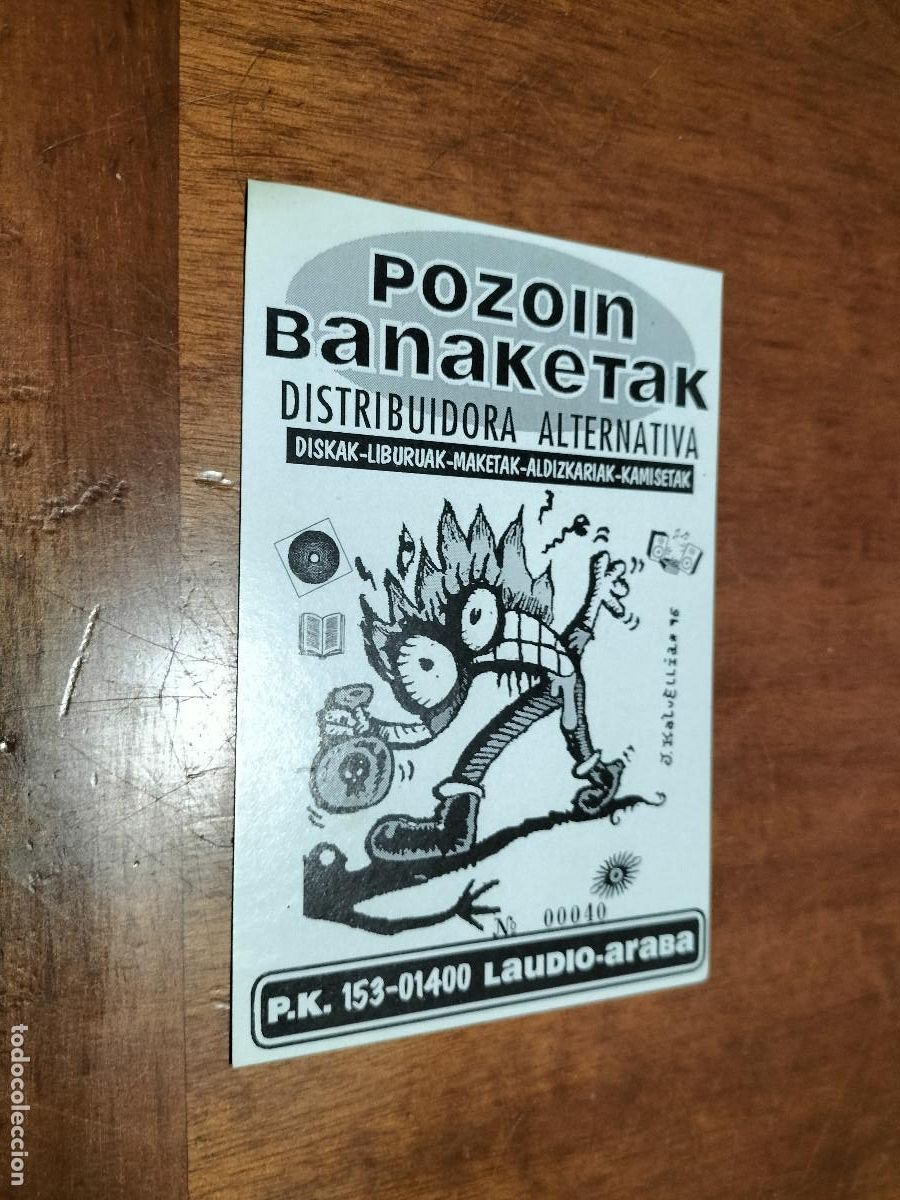 Pegatinas de colecci&oacute;n: POZOIN BANAKETAK. DISTRIBUIDORA ALTERNATIVA. PEGATINA. KALVELLIDO. SIN USAR. DIFICIL C-2
