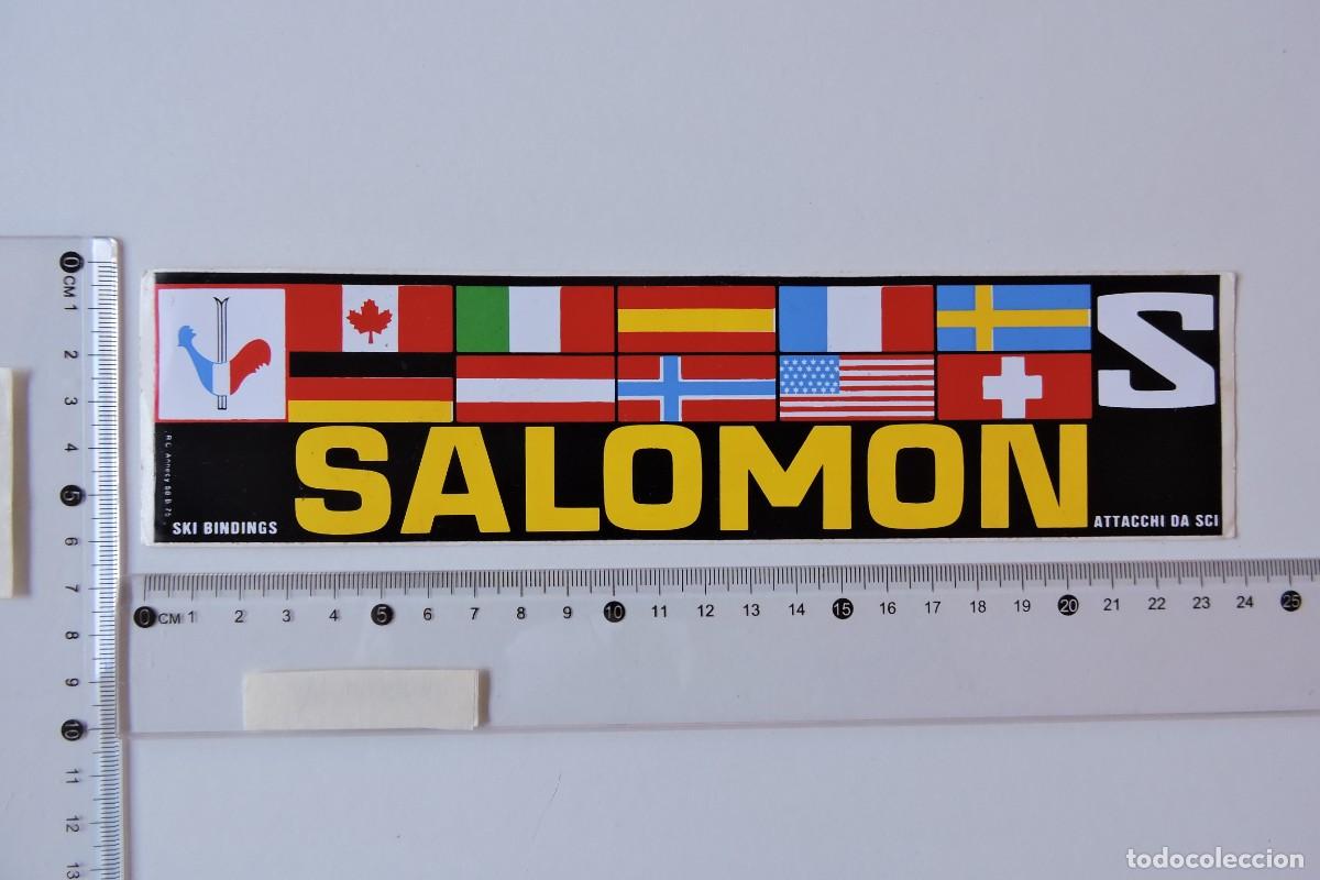 Pegatinas de colecci&oacute;n: PEGATINA SALOMON, SKI BINDINGS, SALOMON, ATTACCHI DA SCIA, A&Ntilde;OS 80, 6 X 24 CM &hellip; L6555