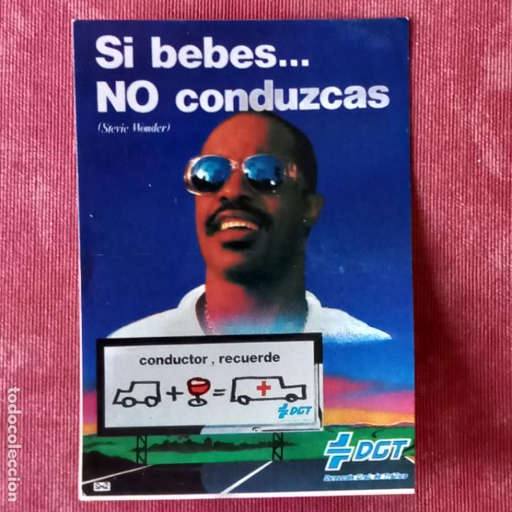 Pegatinas de colecci&oacute;n: PEGATINA SI BEBES NO CONDUZCAS - STEVIE WONDER - DIRECCION GENERAL DE TRAFICO