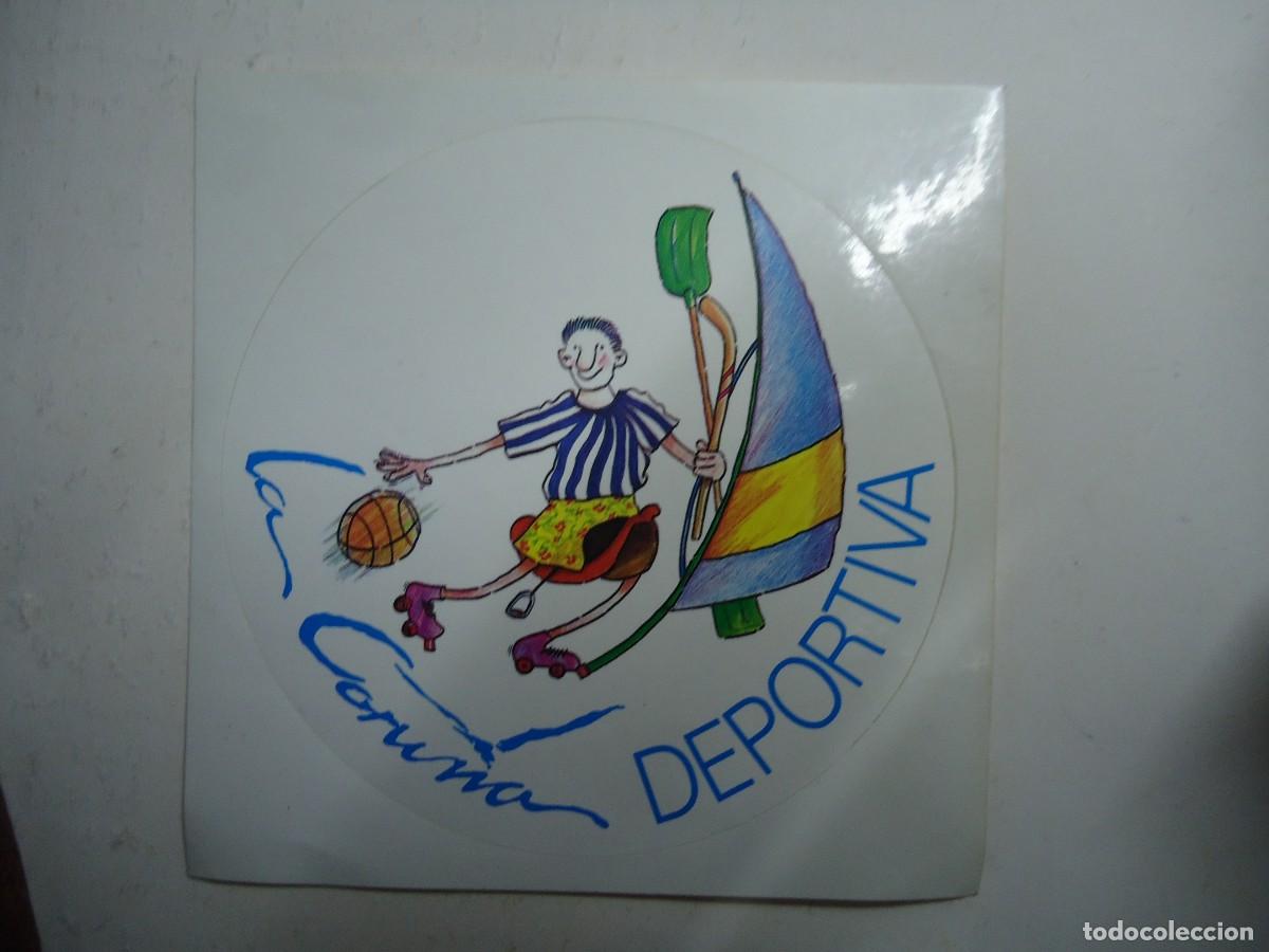 Autocolantes de cole&ccedil;&atilde;o: 1980 ANTIGUA PEGATINA LA CORU&Ntilde;A DEPORTIVA MIDE 10 cm. DE DI&Aacute;METRO EN BUEN ESTADO