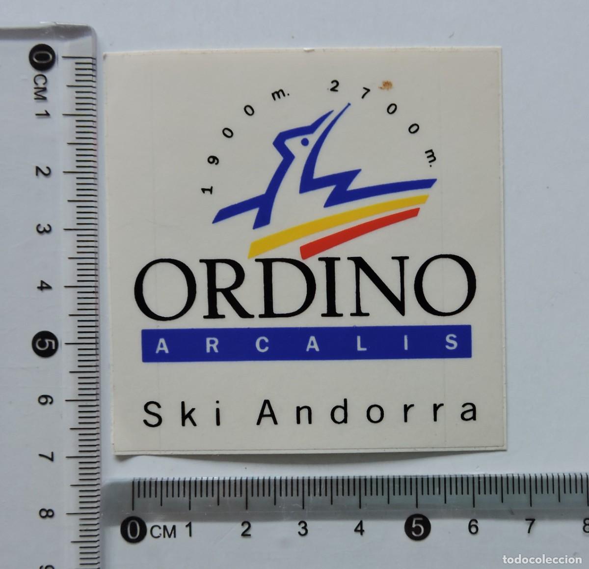 Pegatinas de colecci&oacute;n: PEGATINA ORDINO, ARCALIS, SKI ANDORRA, 1900M - 2700M ,7 X 6 CM, A&Ntilde;OS 80 ... L6714