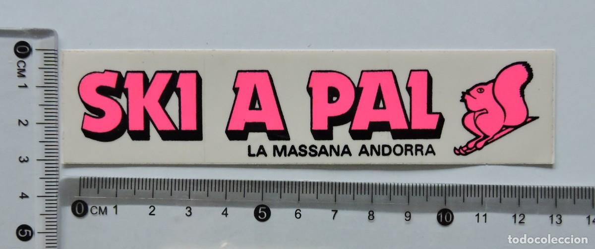 Pegatinas de colecci&oacute;n: PEGATINA SKI A PAL, LA MASSANA ANDORRA, ESTACION DE ESQUI, 3 X 13 CM ... L6726