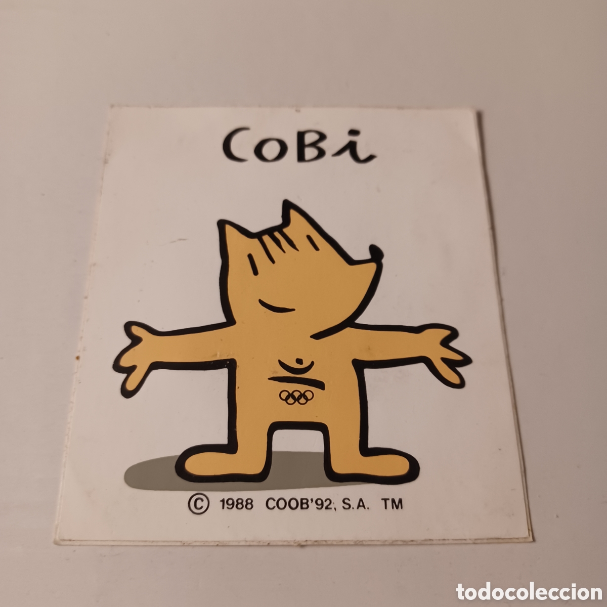 Pegatinas de colecci&oacute;n: Pegatina Adhesivo a&ntilde;o 1988 Juegos ol&iacute;mpicos Barcrlona 92 mascota Cobi de 9x8 cm