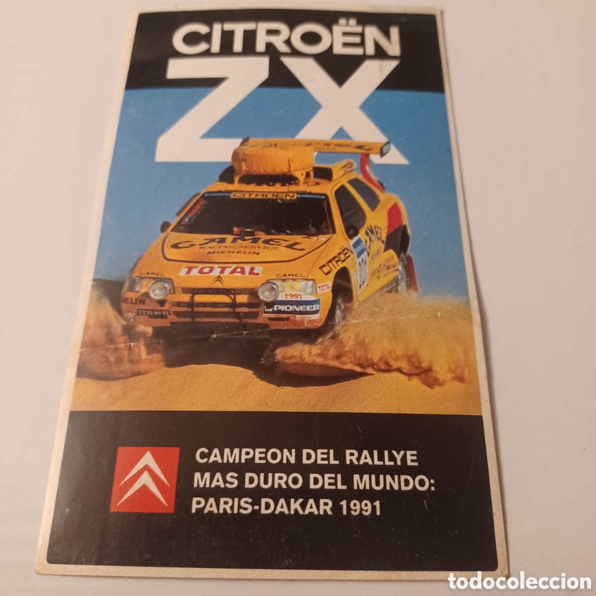 Pegatinas de colecci&oacute;n: Pegatina Adhesivo a&ntilde;os 90 publicidad Citro&euml;n ZX Rally Par&iacute;s Dakar 1991 de 13x8 cm