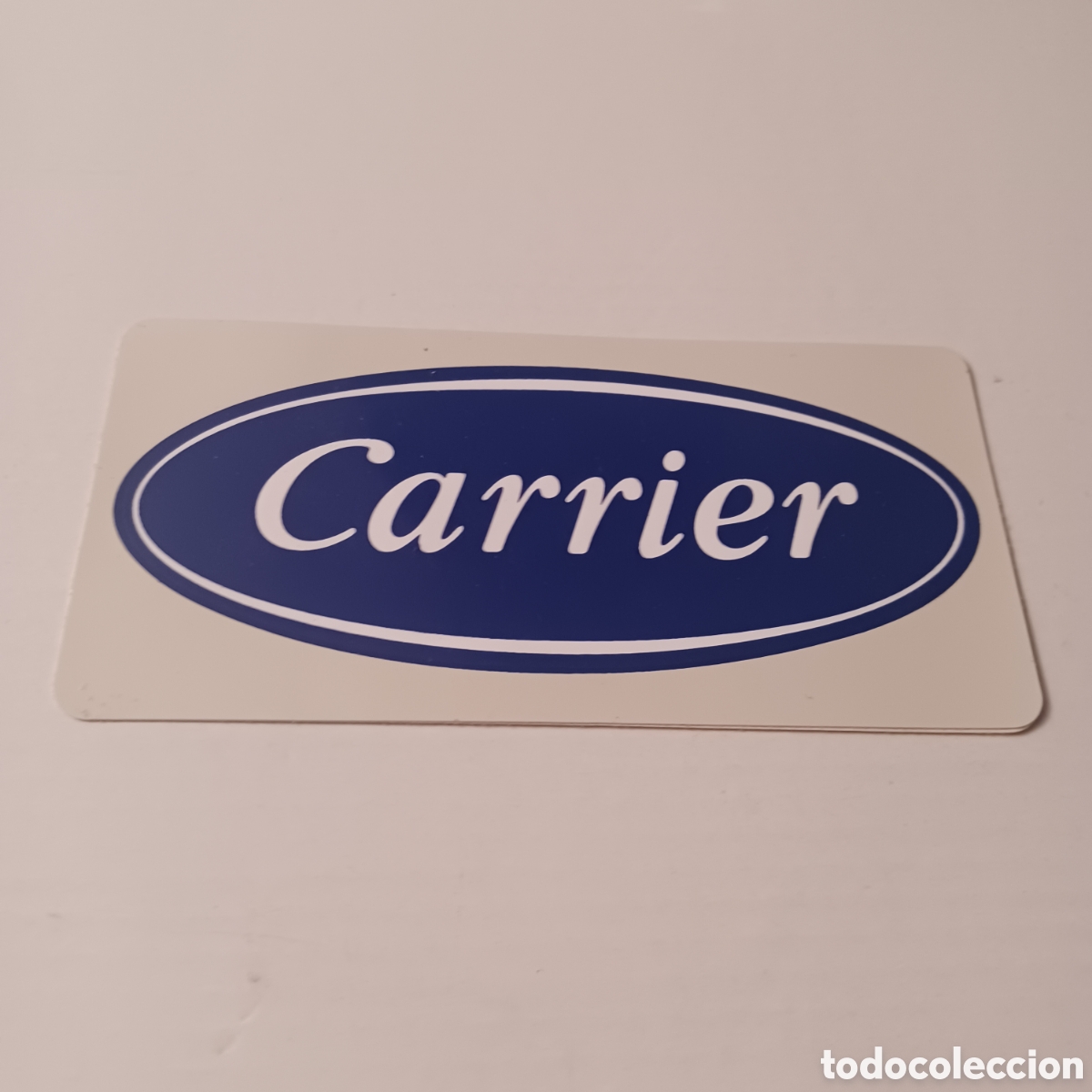 Pegatinas de colecci&oacute;n: Pegatina Adhesivo a&ntilde;os 90 publicidad aire acondicionado Carrier 13,5x6x5 cm