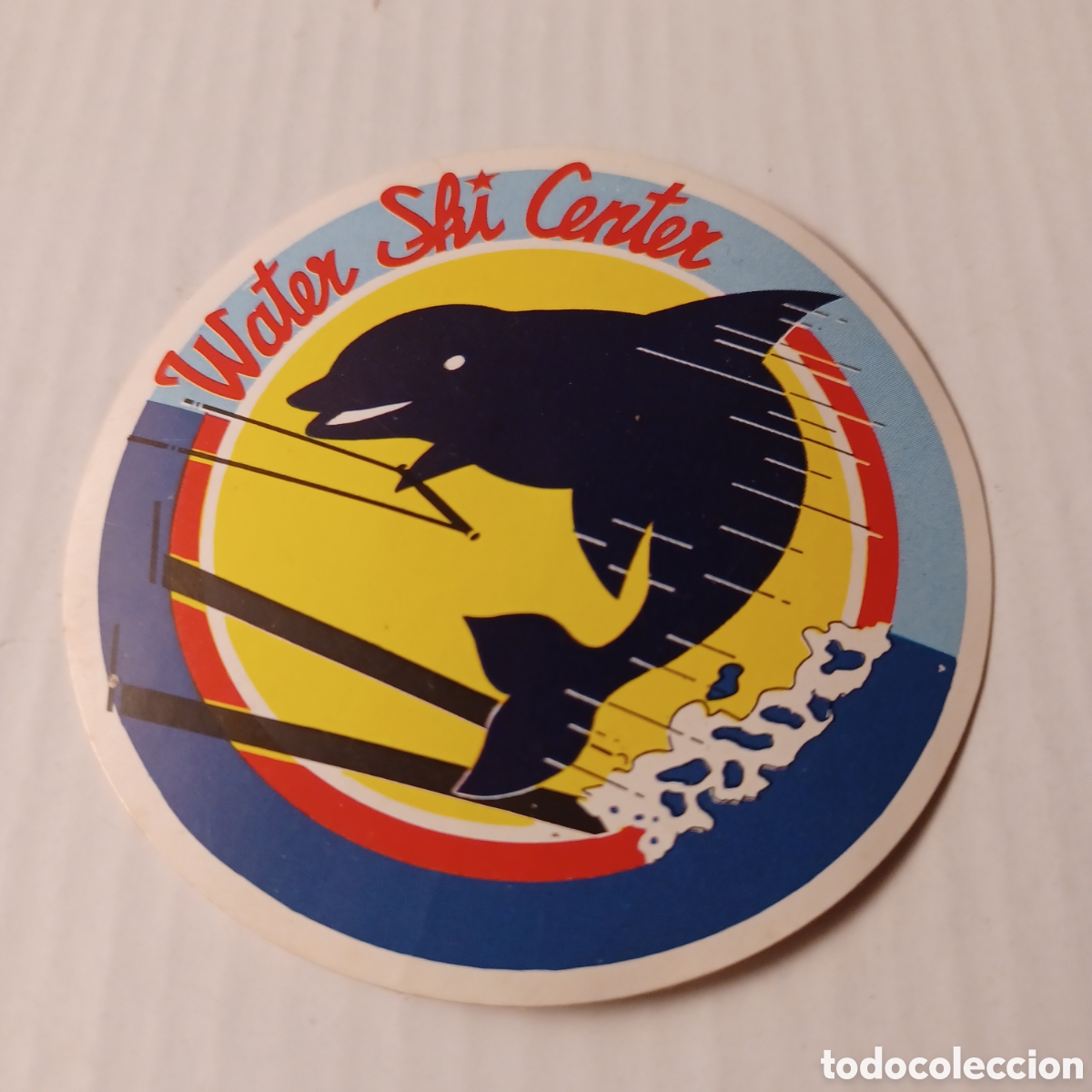 Pegatinas de colecci&oacute;n: Pegatina Adhesivo a&ntilde;os 80 Water Ski center esqu&iacute; acu&aacute;tico 7,5 cm diametro