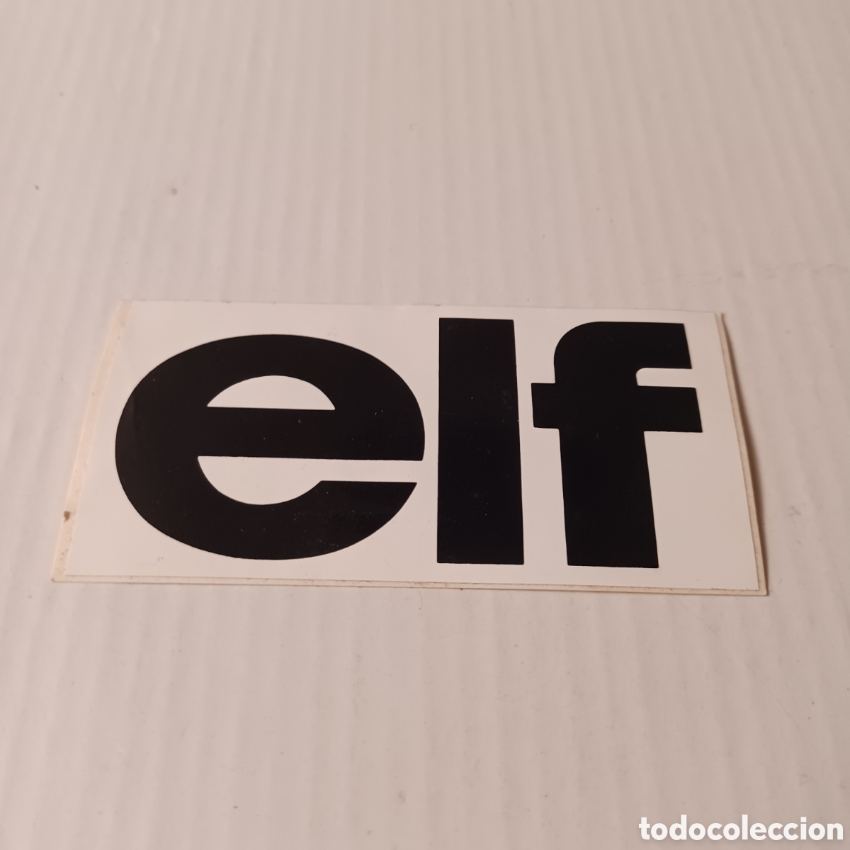 Pegatinas de colecci&oacute;n: Pegatina Adhesivo a&ntilde;os 80 lubricantes aceites motor Elf 9x4,5 cm