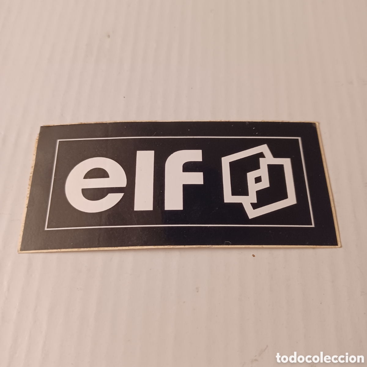 Pegatinas de colecci&oacute;n: Pegatina Adhesivo a&ntilde;os 90 aceites y lubricantes Elf 9,5x4,5 cm