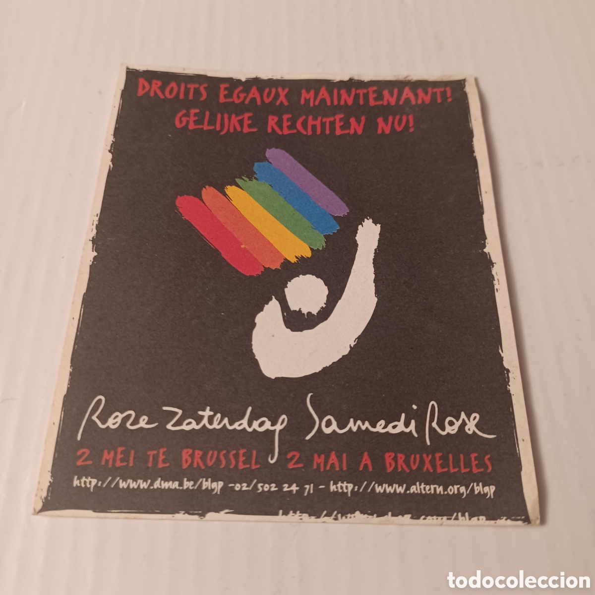 Autocollants de collection: Pegatina Adhesivo a&ntilde;os 90 arco iris derechos manifestaci&oacute;n 2 de mayo Alemania 10,5x9 cm