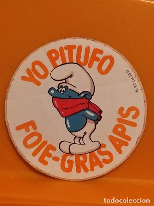 Pegatinas de colecci&oacute;n: PITUFOS SMURFS ADHESIVO PEGATINA PROMOCION FOIE GRAS APIS BUFANDA 6,3 CM