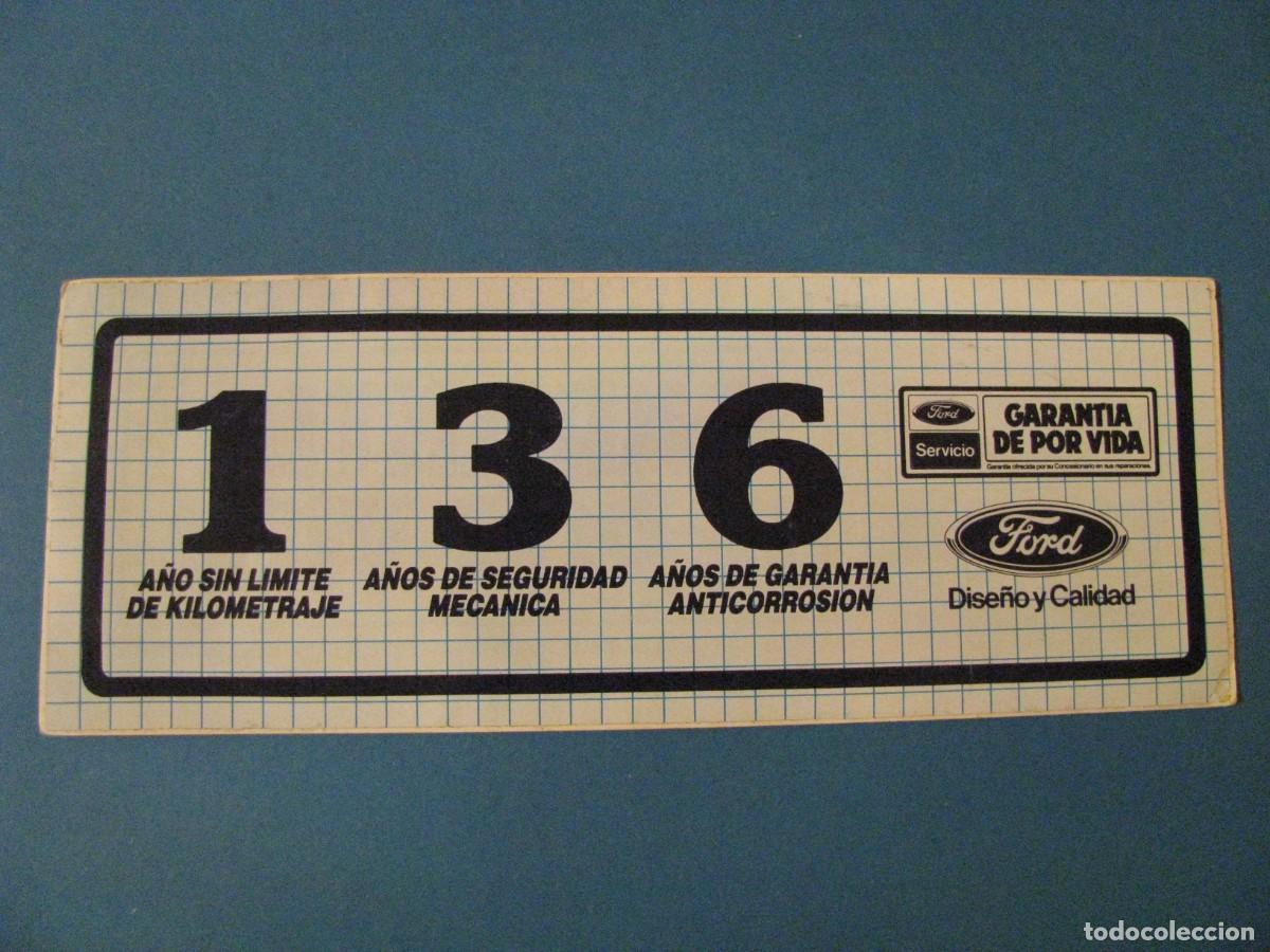 Pegatinas de colecci&oacute;n: PEGATINA DE FORD. GARANTIA DE POR VIDA. 19X7,5 CM.