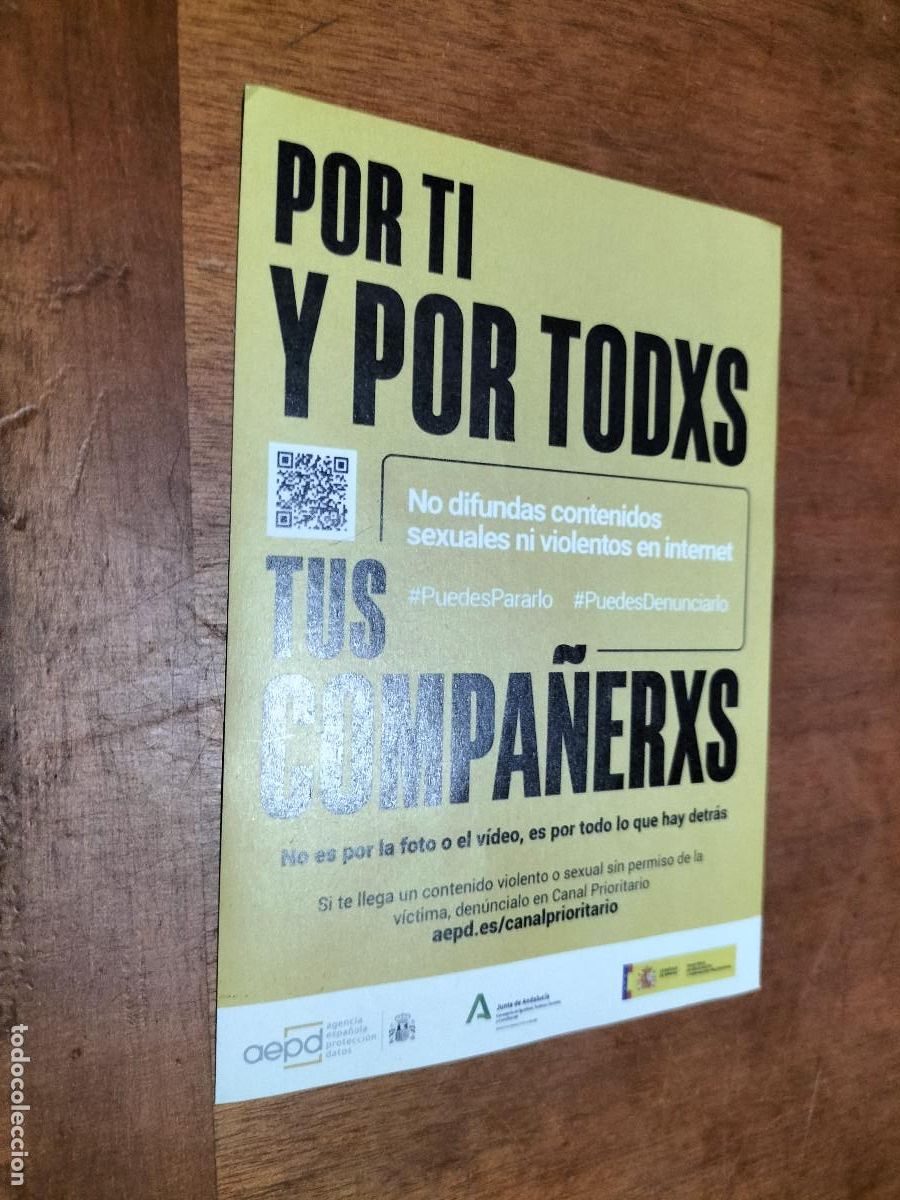 Pegatinas de colecci&oacute;n: POR TI Y POR TODXS. TUS COMPA&Ntilde;ERXS. PEGATINA. CONTRA CONDUCTAS SEXUALES EN INTERNET. SIN USAR. C-2