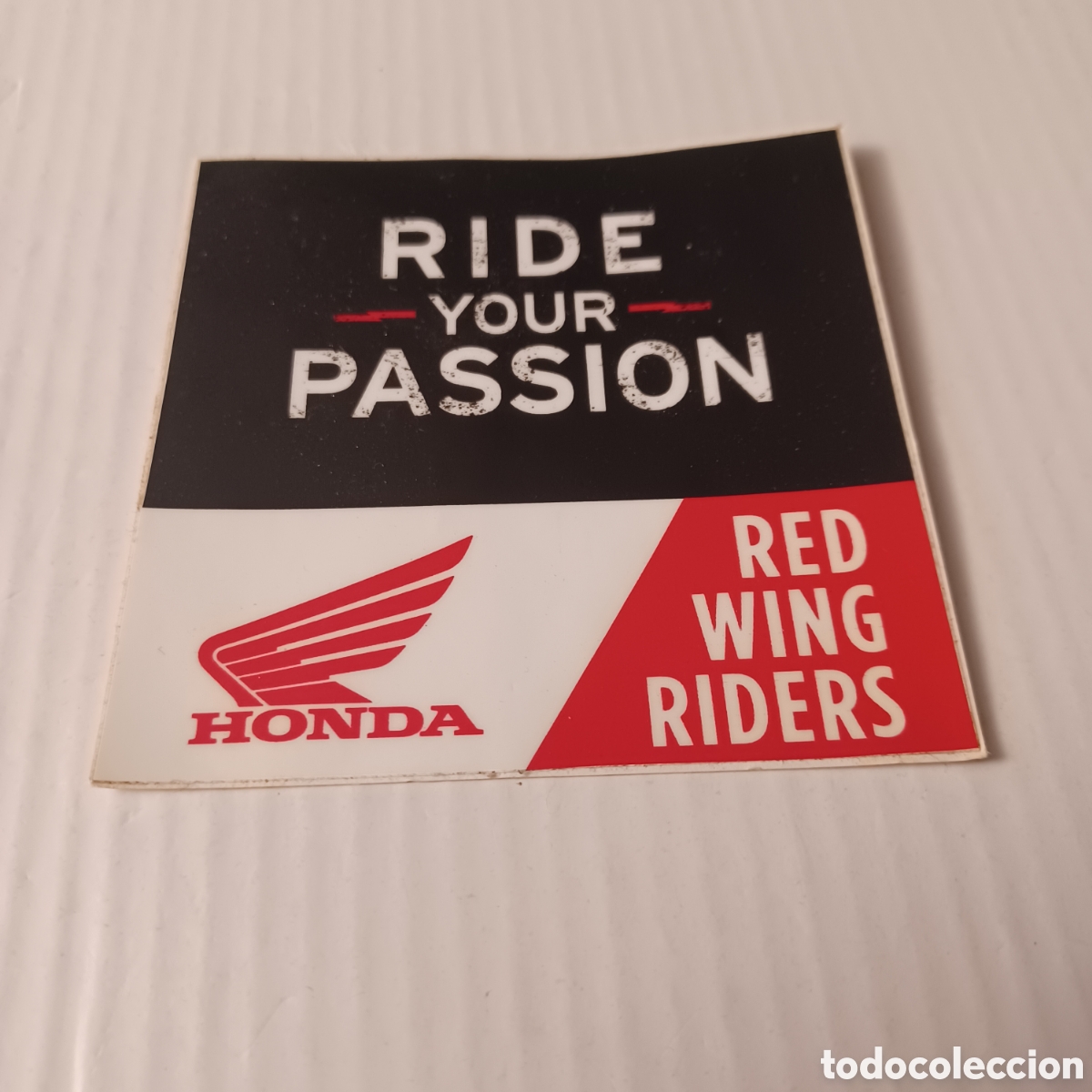 Pegatinas de colecci&oacute;n: Pegatina Adhesivo a&ntilde;os 80 Motor Honda Ride Your Passion Wing riders 8x8 cm