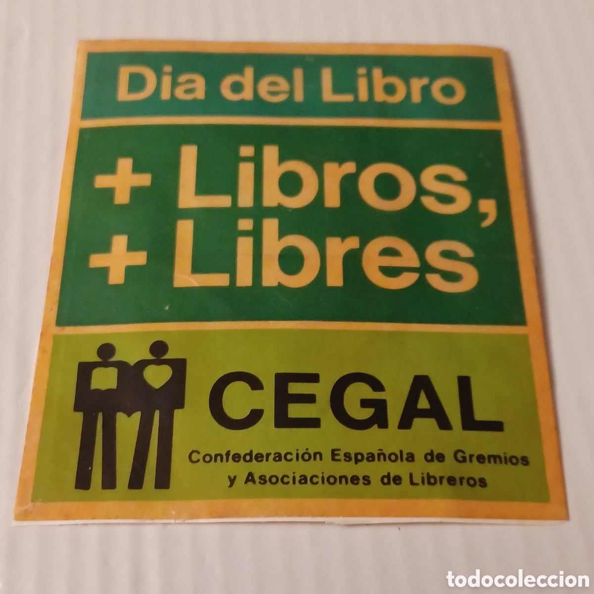 Pegatinas de colecci&oacute;n: Pegatina Adhesivo a&ntilde;os 80 Cegal M&aacute;s libros m&aacute;s libres confederaci&oacute;n libreros 9x8 cm
