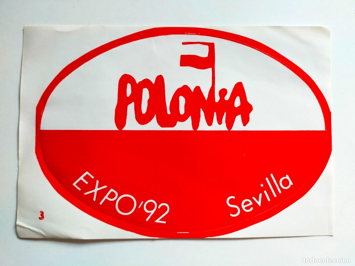 Pegatinas de colecci&oacute;n: PEGATINA EXPO&acute;92: PABELLON DE POLONIA - SIN PEGAR