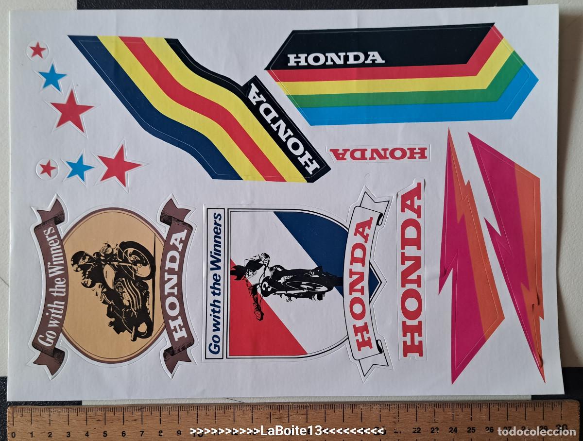 Pegatinas de colecci&oacute;n: PEGATINA HONDA MOTO LOTE GIGANTE HOJA A&Ntilde;OS 70-80 VINTAGE ORIGINAL