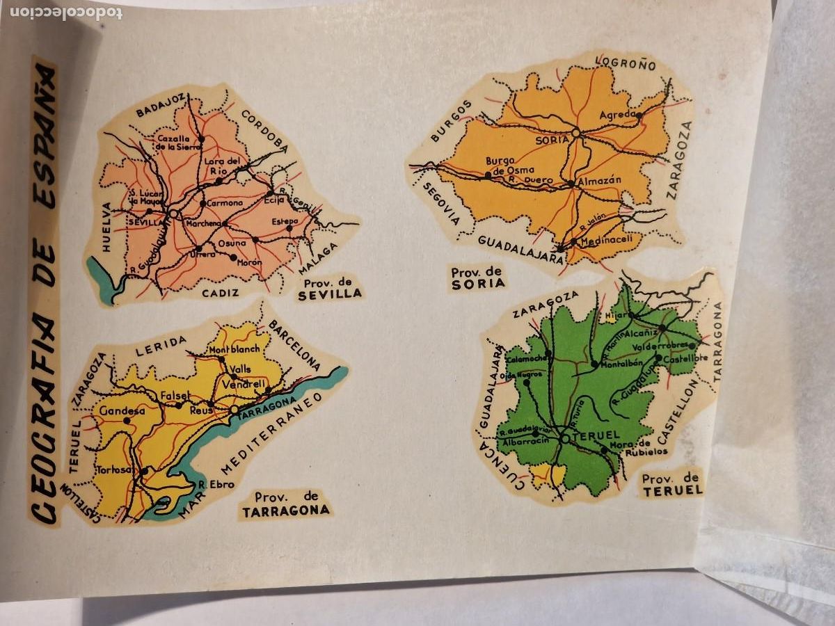 Pegatinas de colecci&oacute;n: GEOGRAFIA DE ESPA&Ntilde;A PEGATINAS A&Ntilde;OS 70