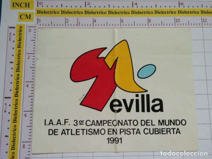 Sammlung von Aufklebern: PEGATINA DE DEPORTE. CAMPEONATO DEL MUNDO DE ATLETISMO EN PISTA CUBIERTA SEVILLA 1991. 257