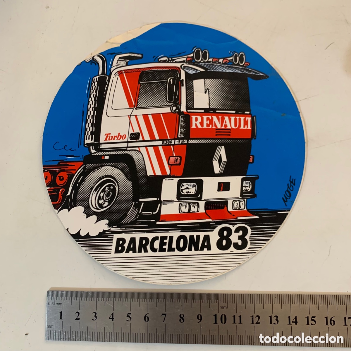Pegatinas de colecci&oacute;n: Pegatina Renault Camion Turbo R360 Barcelona 83 Ilustrado por Moge