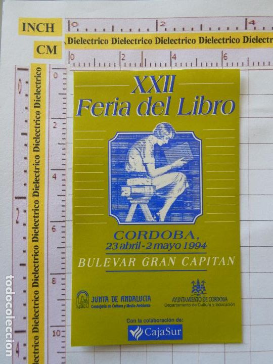 Collection stickers: PEGATINA DE LA XXII FERIA DEL LIBRO DE C&Oacute;RDOBA. 1994. 289