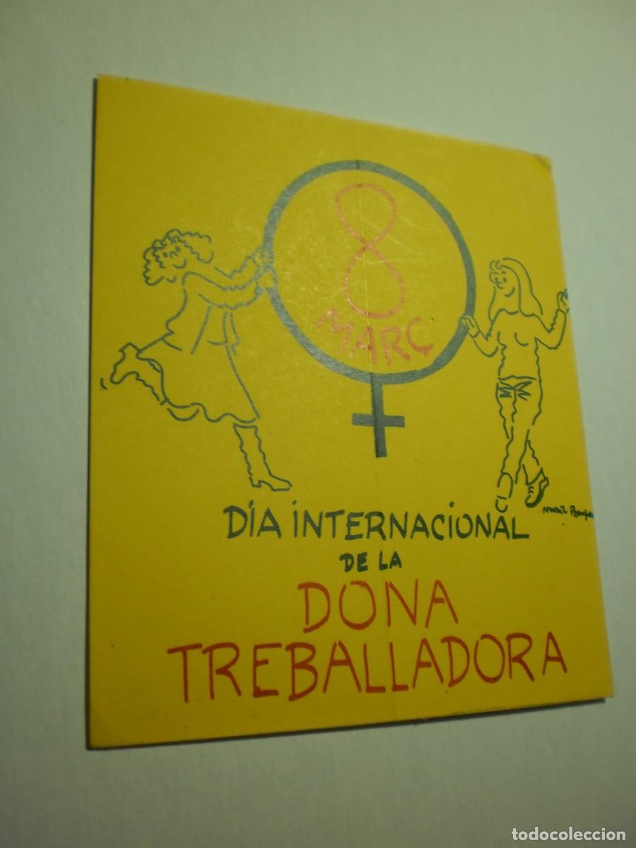 Adesivi di collezione: pegatina 8 de mar&ccedil; dia internacional de la dona treballadora (dibuix N&uacute;ria Pompeia) 1978