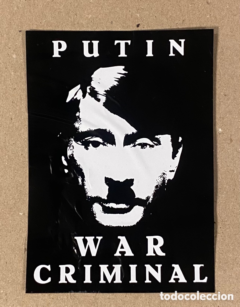Collection stickers: PUTIN WAR CRIMINAL. PEGATINA POL&Iacute;TICA.