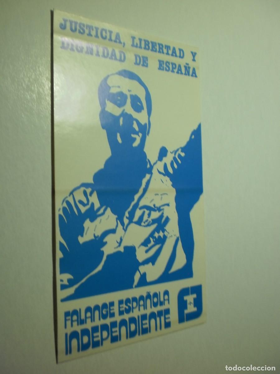 Pegatinas de colecci&oacute;n: pegatina falange espa&ntilde;ola independiente. jos&eacute; antoni primo de rivera. final a&ntilde;os 80